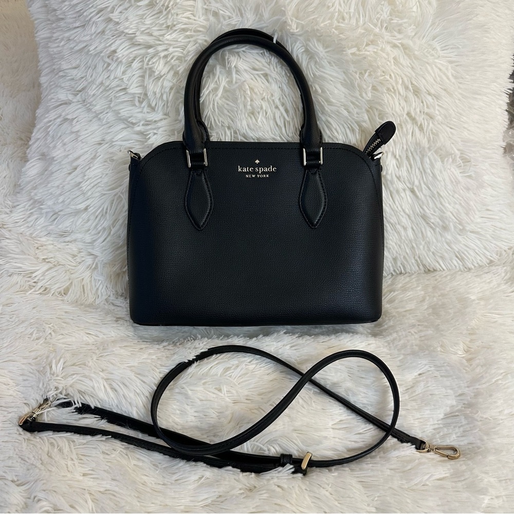 Kate Spade Darcy Small Black Leather Satchel Bag - Picture 6 of 15